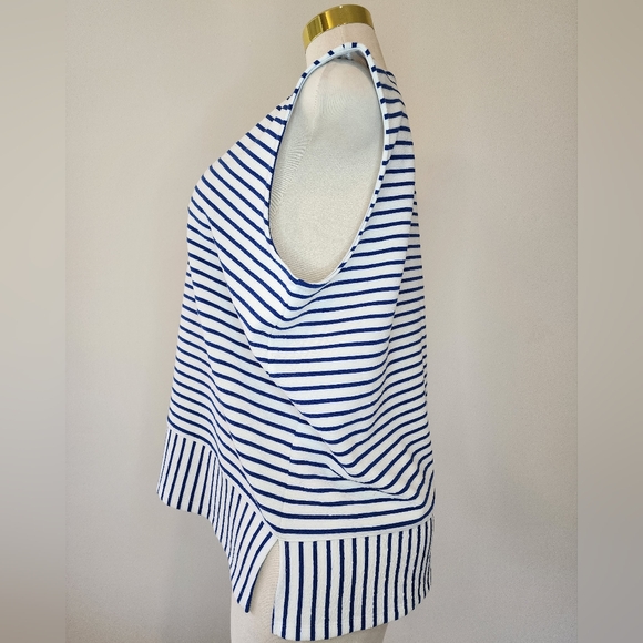Jones New York Signature Sapphire and White Striped Tank Top NWT - Picture 4 of 11